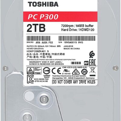 Toshiba PC P300 2TB 3.5 Inch SATA Internal Hard Drive for Desktop with Speed Upto 6Gb/s (Retail)