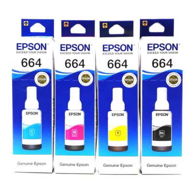 Epson T664 Ink Bottle (Cyan, Magenta, Yellow, Black) Ink Tank Printer