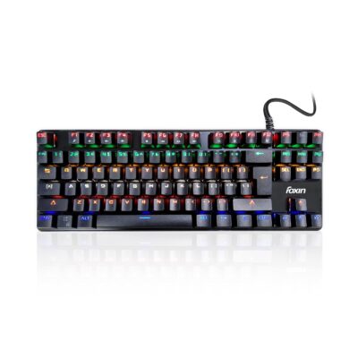 Foxin Fmk-1002Rgb Backlit Mechanical Usb Gaming Keyboard With Adjustable Rgb Backlighting