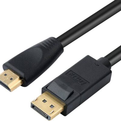 Evyapaar 6-Feet DisplayPort (not USB port) to HDMI Cable Black