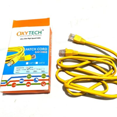 OXY TECH RJ45 Ethernet Patch Cord/LAN Cable with Gold Plated Connectors Supports Upto 1000Mbps – 4Feet, 11 Inch (1.5 Meters) Yellow