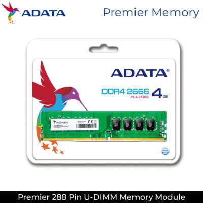 A-DATA  Memory 4GB DDR4 2666Mhz RAM Desktop U-DIMM