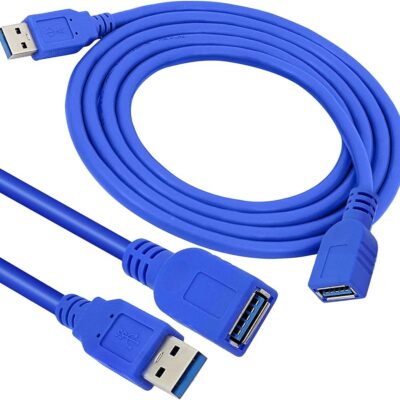 Evyapaar 1.5M USB Extension Cable USB 3.0 Male Cable High Speed 5GBps  More – Blue