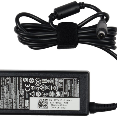 DELL 65W Genuine Original Laptop Adapter With  7.4mm charger Pin for DELL INSPIRON 1464(Power Cord Included) – Black