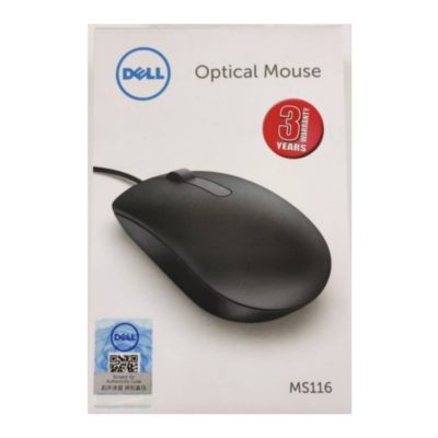 Dell MS116 Wired Optical Mouse, 1000Dpi, Led Tracking, Scrolling Wheel, Plug and Play