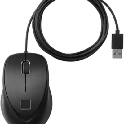 HP USB Mouse with Integrated Fingerprint Reader Wired Optical Mouse  (USB 2.0, USB 3.0, Black)