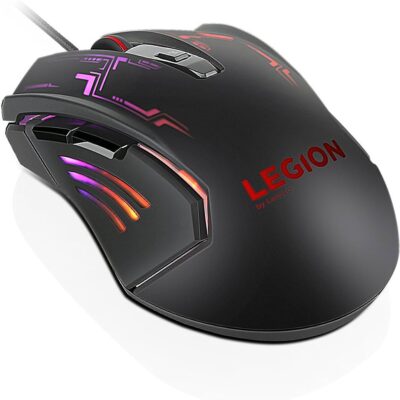 Lenovo Legion M200 RGB Gaming Wired USB Mouse, Ambidextrous, 6-Buttons, Upto 2400 DPI with 4 Levels DPI Switch, Multicolor-Colour RGB Backlight (GX30P93886)