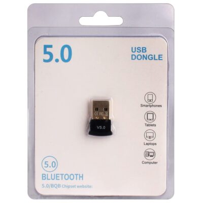 USB Wireless Bluetooth Dongle Adapter V5.0 Supports Computer Headset USB Adapter (Black)