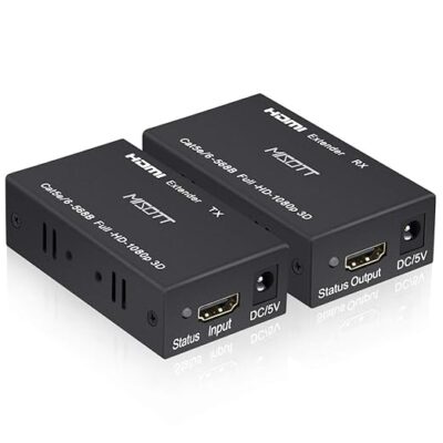 eVyapaar  HDMI Extender 1080P HDMI Extender Transmitter, Full HD 3D HDMI Ethernet Extender Support Lossless Transmission for PS4/DVD/Sky/Xbox/HDTV Player etc- 196 feet