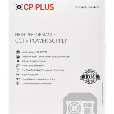 CP Plus CP-DPS-PD08-12D 12V 10Amp 8 Channel Fiber SMPS (Switched-Mode Power Supply) for CCTV Security Surveillance Camera Power Supply